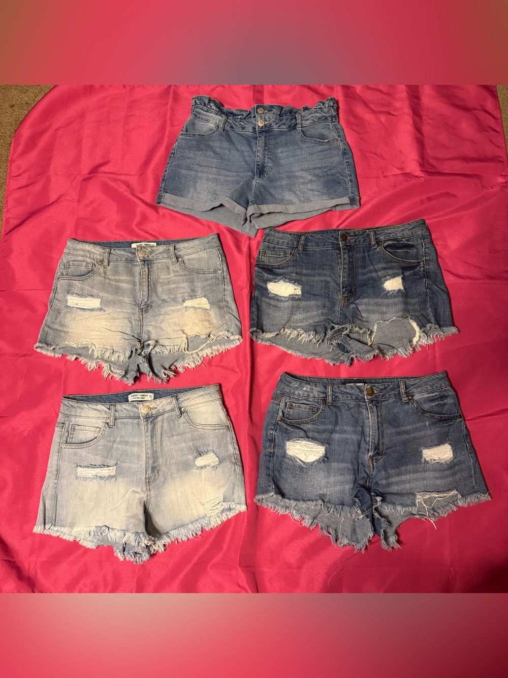 Women's Denim Shorts size 12 Bundle / Womens High Rise Denim Shorts size 12 Lot